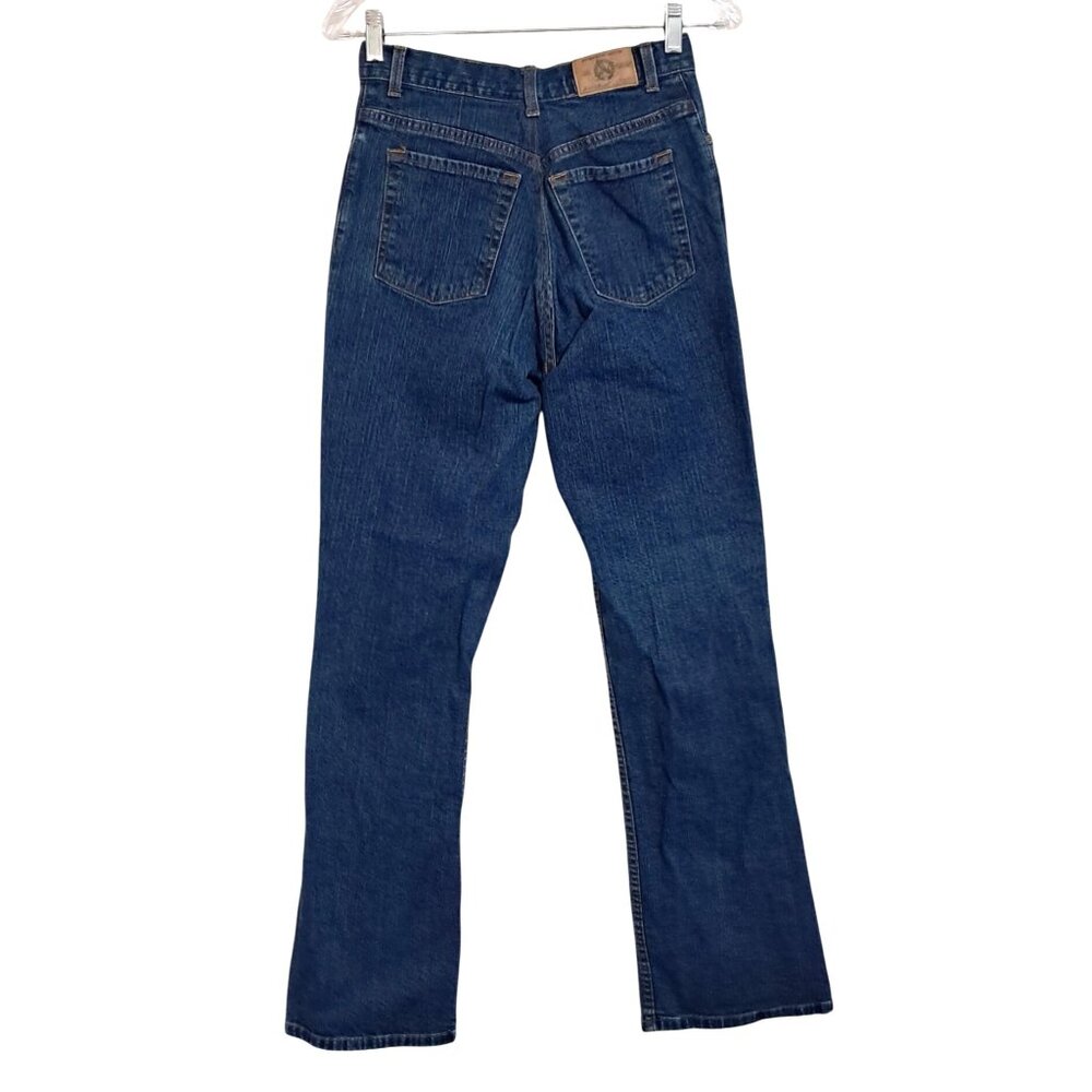 Eddie Bauer Womens Classic‎ Fit Straight Cut Mom Jeans Blue Cotton Denim Stretch